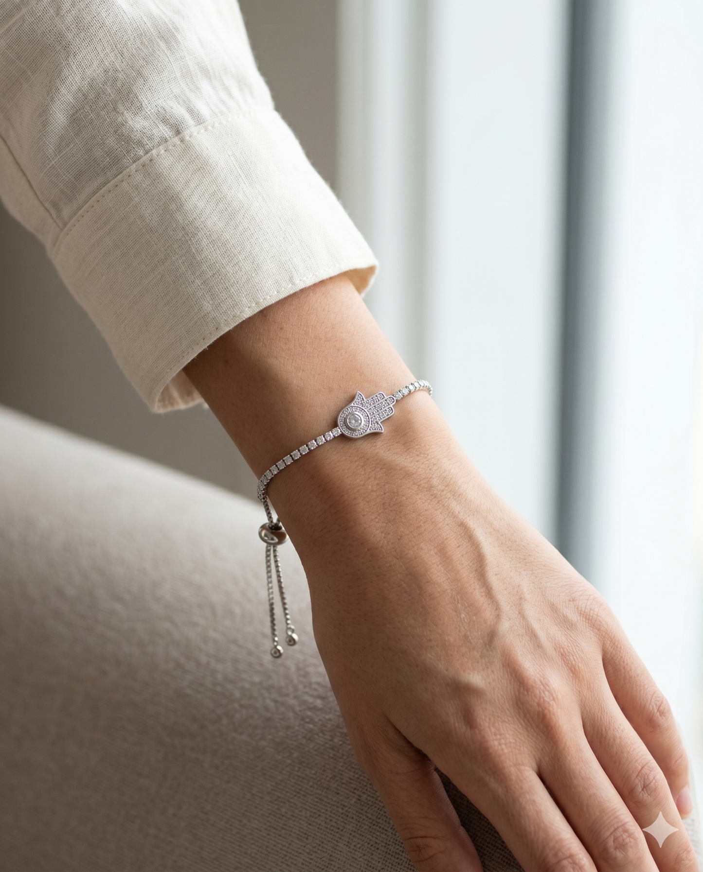 Crystal Pave Hamsa Bracelet