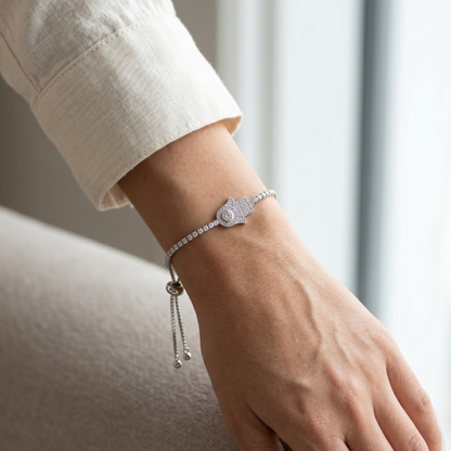 Crystal Pave Hamsa Bracelet