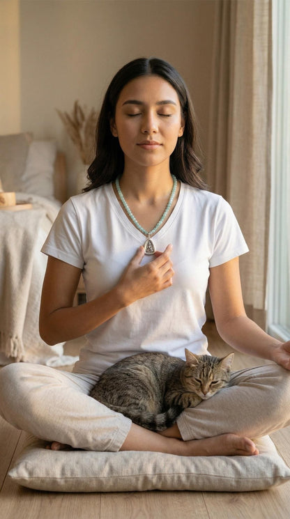 Aquamarine Meditation Necklace