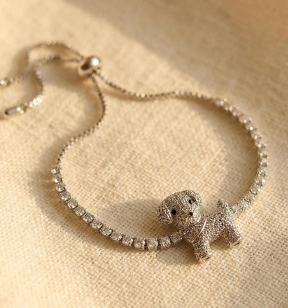 Crystal Pavé Puppy Tennis Bracelet