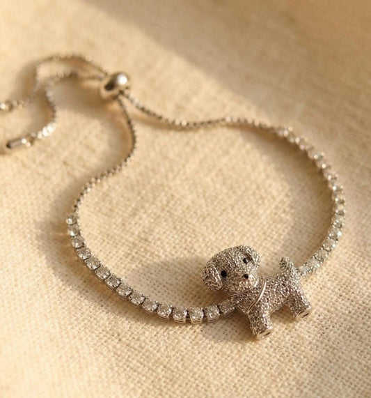 Crystal Pavé Puppy Tennis Bracelet