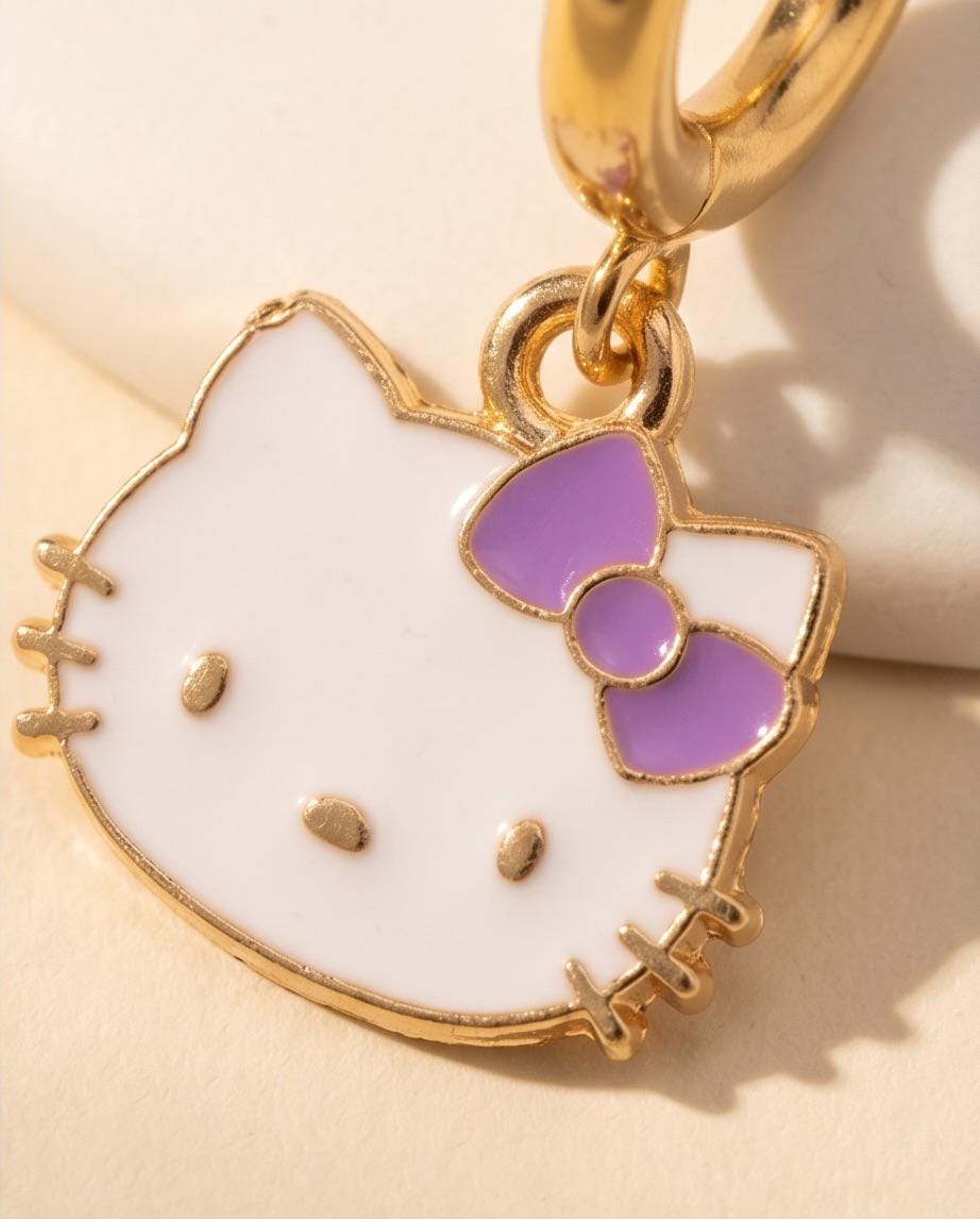 Hello Kitty Gold Huggie Earrings