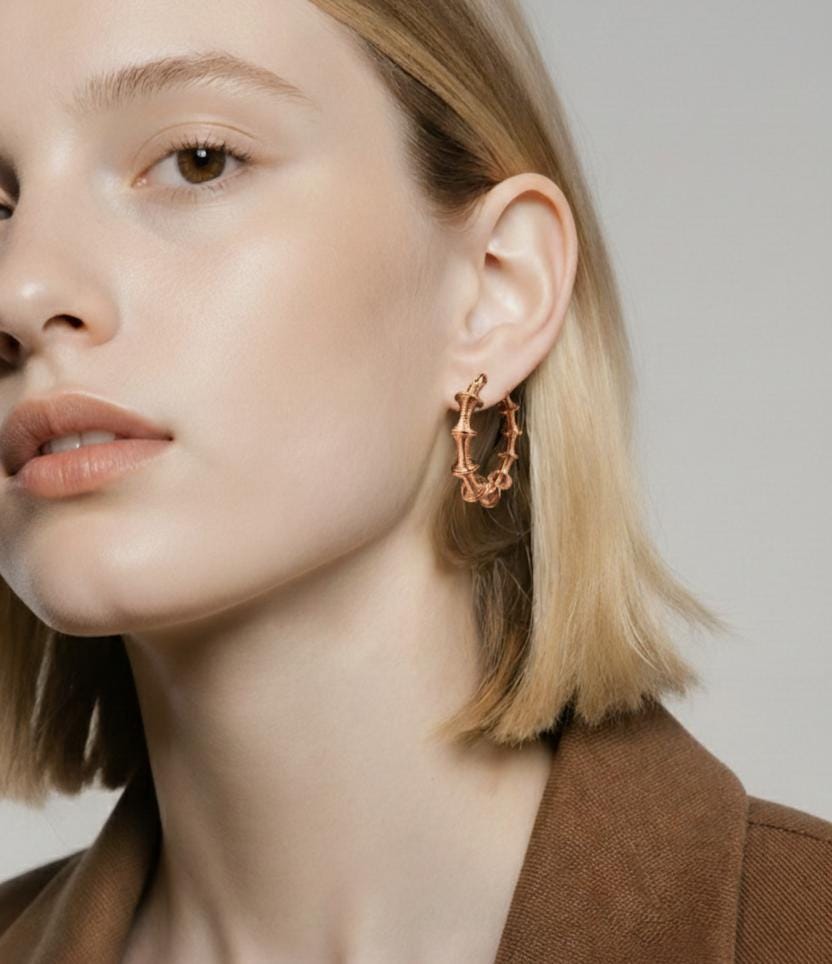 Copper Coil Hoop Earrings