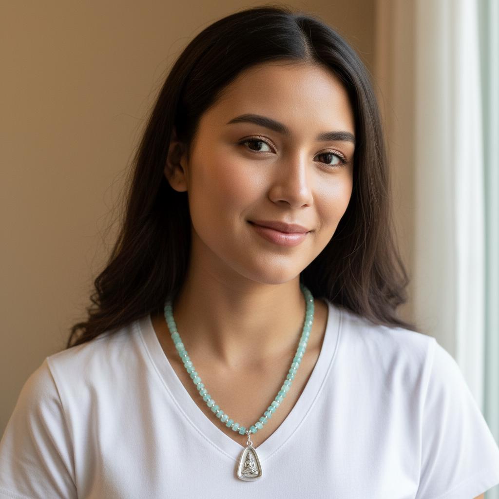 Aquamarine Meditation Necklace