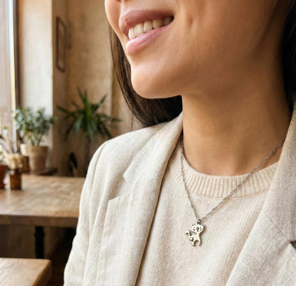 Pewter Cat Pendant Necklace