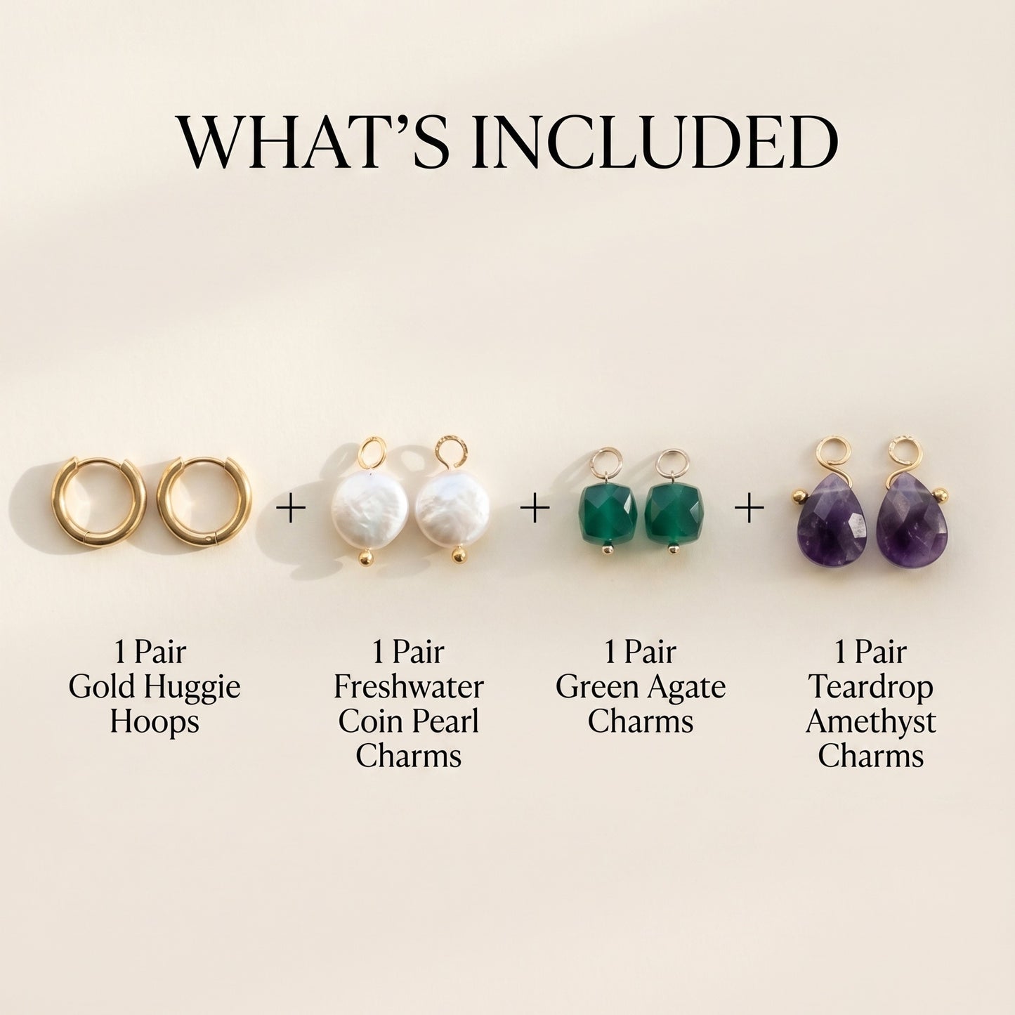 Huggie Hoop Wardrobe — Interchangeable Charm Earring Set