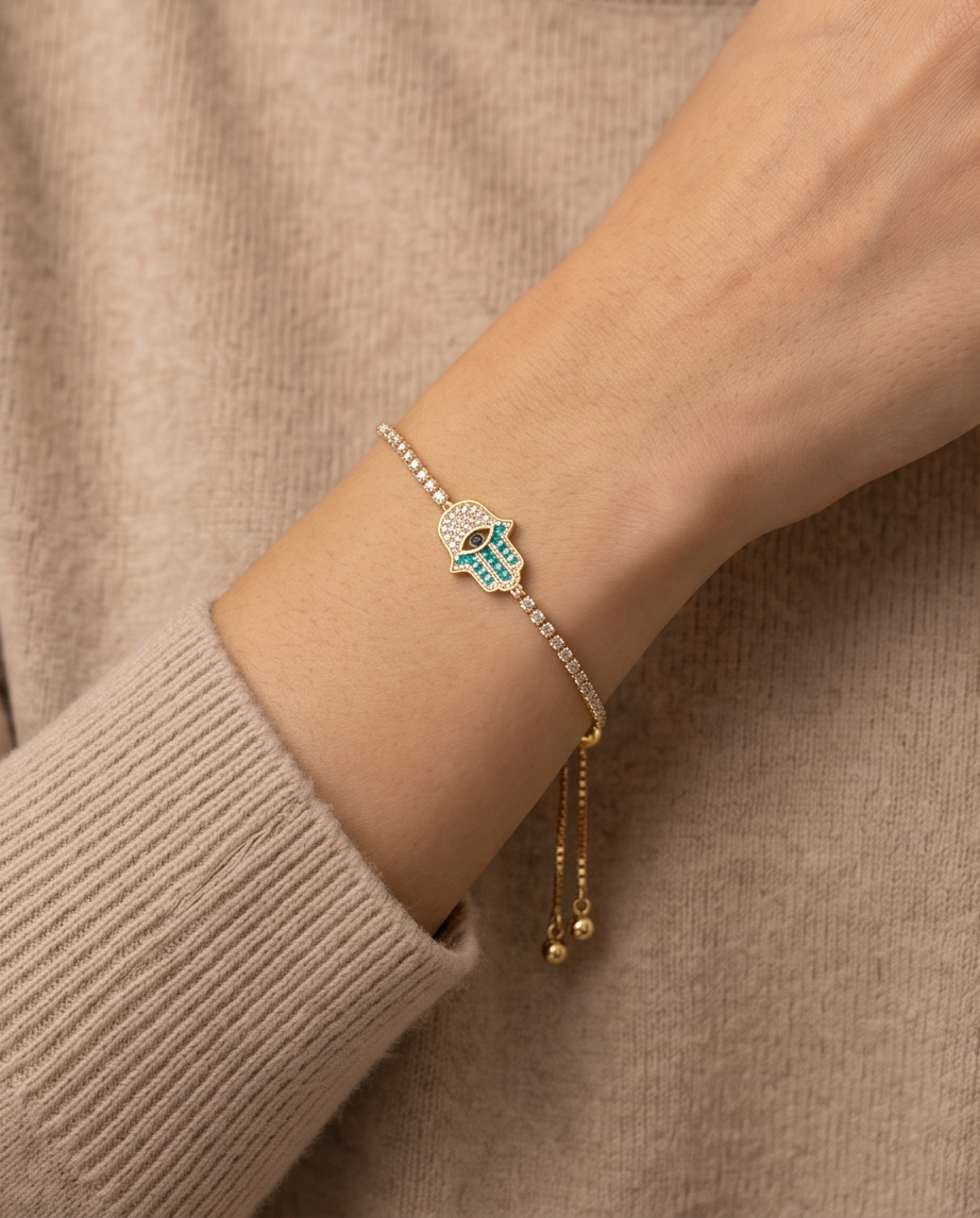 Hamsa Hand Evil Eye Bracelet