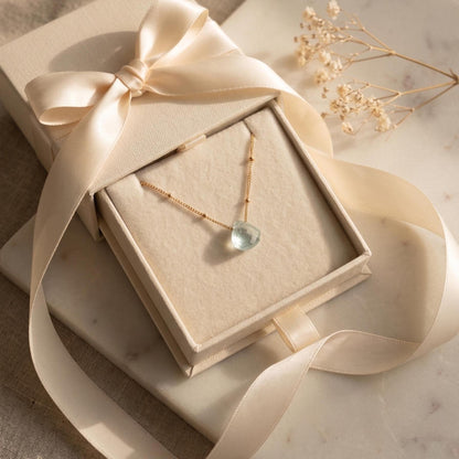 Floating Aquamarine Pendant, Dainty Gold Filled Chain , Minimalist Organic Jewelry, Layering Necklace