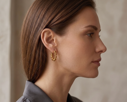 Sculpture Coil Gold Hoop Earrings