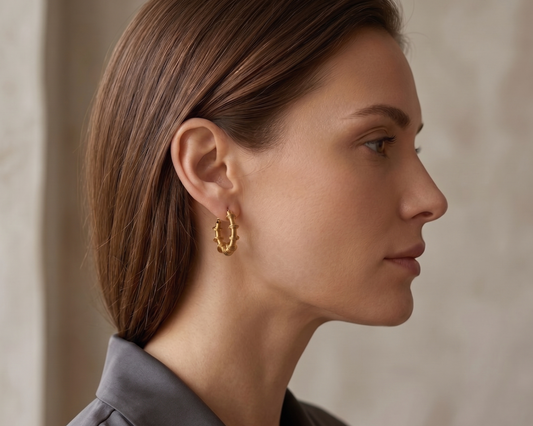 Sculpture Coil Gold Hoop Earrings