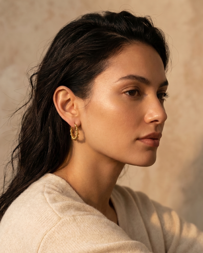Sculpture Coil Gold Hoop Earrings