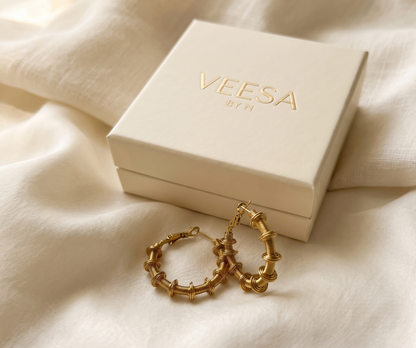 Sculpture Coil Gold Hoop Earrings