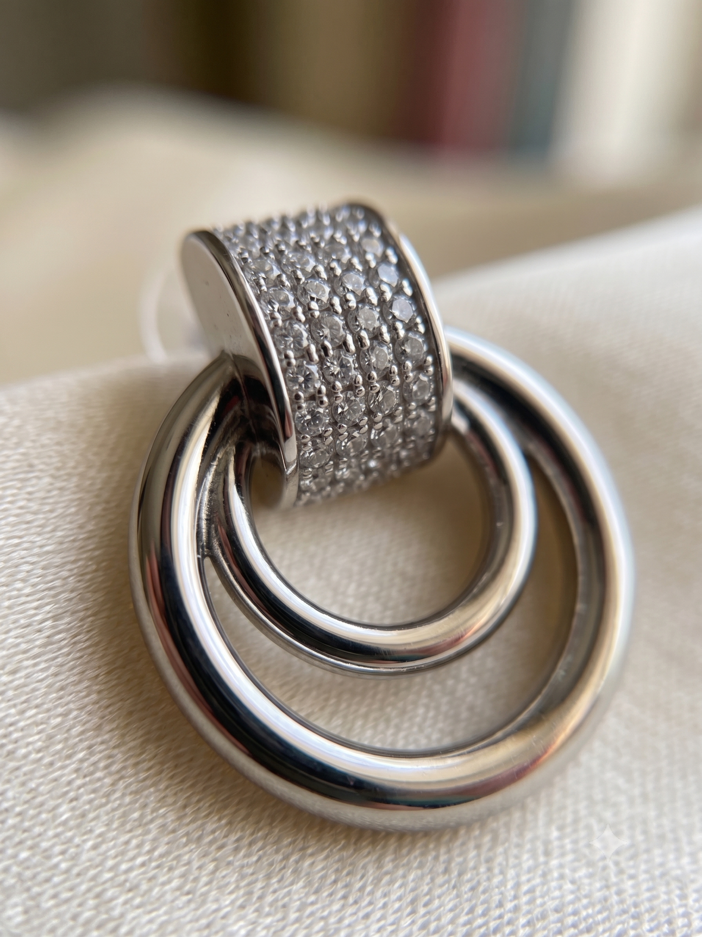 Crystal Pavé Double Hoop Earrings | Geometric Minimalist Jewelry
