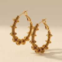 Sculpture Coil Gold Hoop Earrings