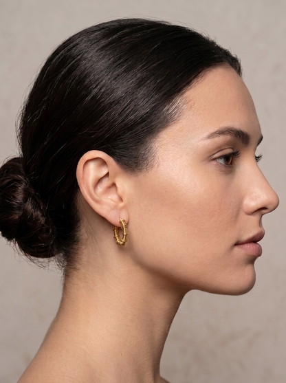 Sculpture Coil Gold Hoop Earrings