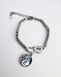 Pet Lover Bracelet, Paw Print Love Charm, Dog or Cat Mom Stainless Steel Jewelry.