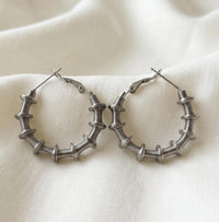 Silver Geometric Coil Hoop Earrings - Minimalist Stainless Steel Lightweight Everyday Hypoallergenic Gift