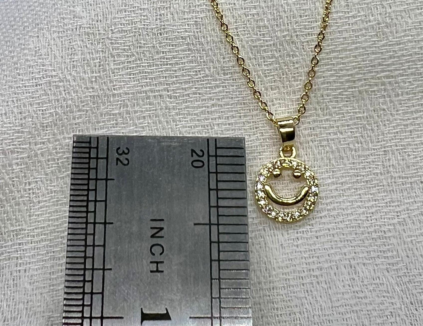 Crystal Smiley Face Pendant Necklace