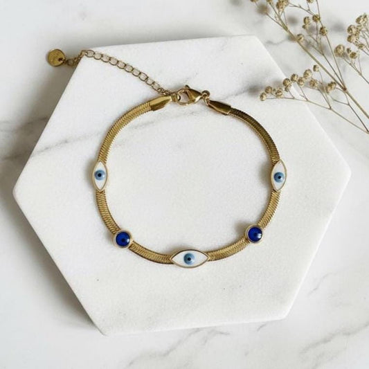 Evil Eye Gold Protection Bracelet
