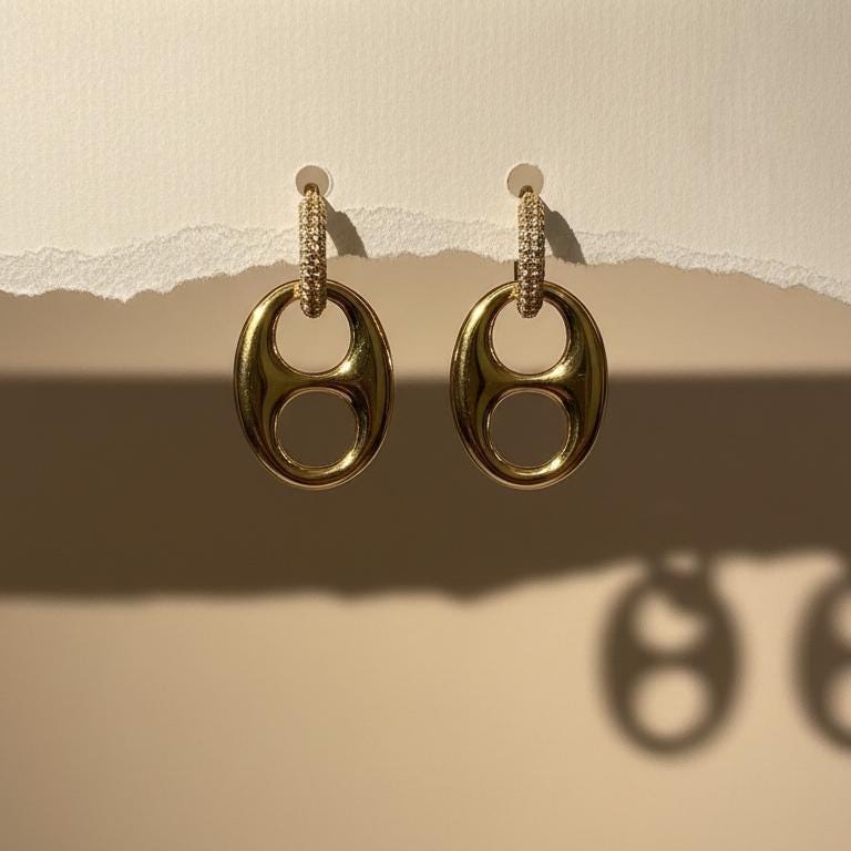 Pavé Crystal Oval Drop Earrings