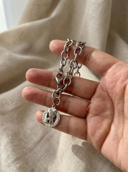 Dog Charm Stainless Steel Bracelet