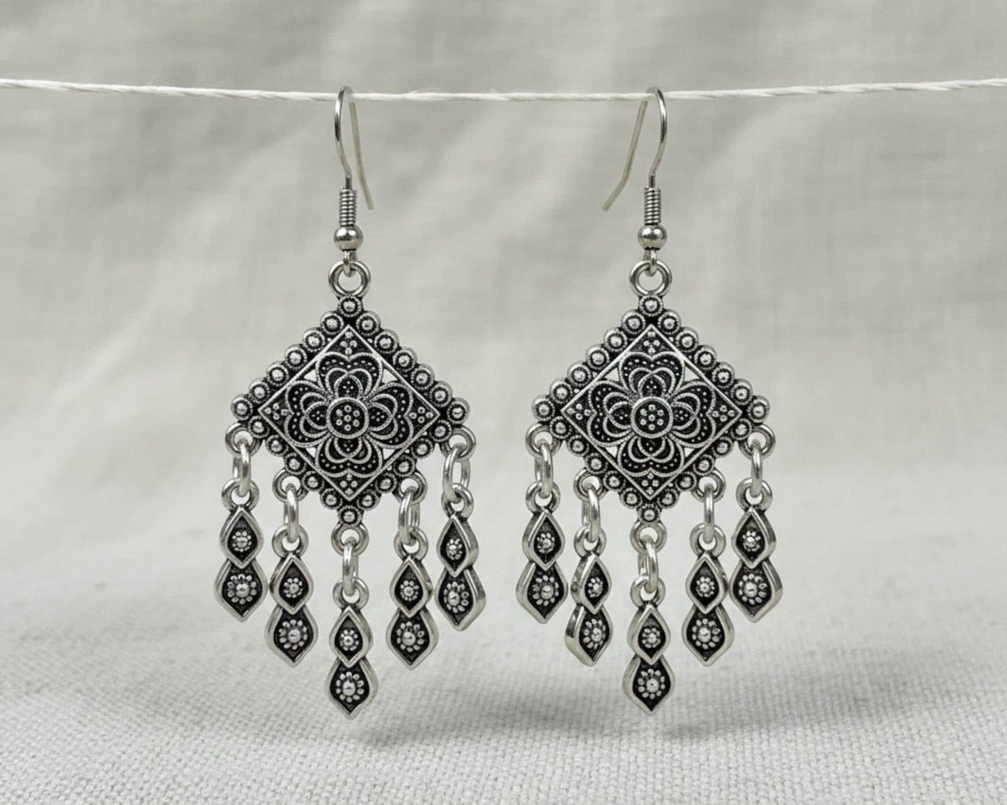 Thai Silver Dangle Earrings