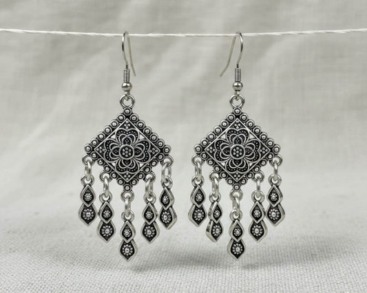 Thai Silver Dangle Earrings