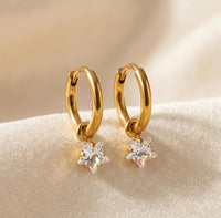 Crystal Star Huggie Hoops