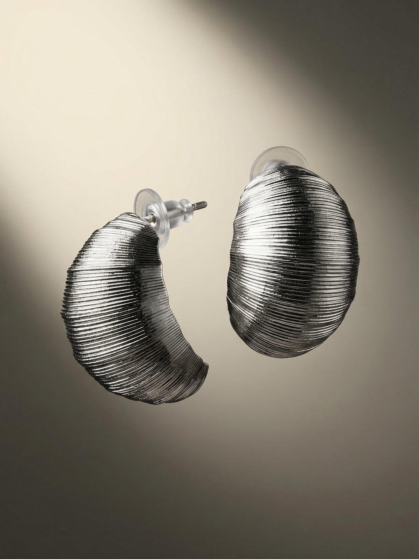 Textured Silver Sculptural Studs