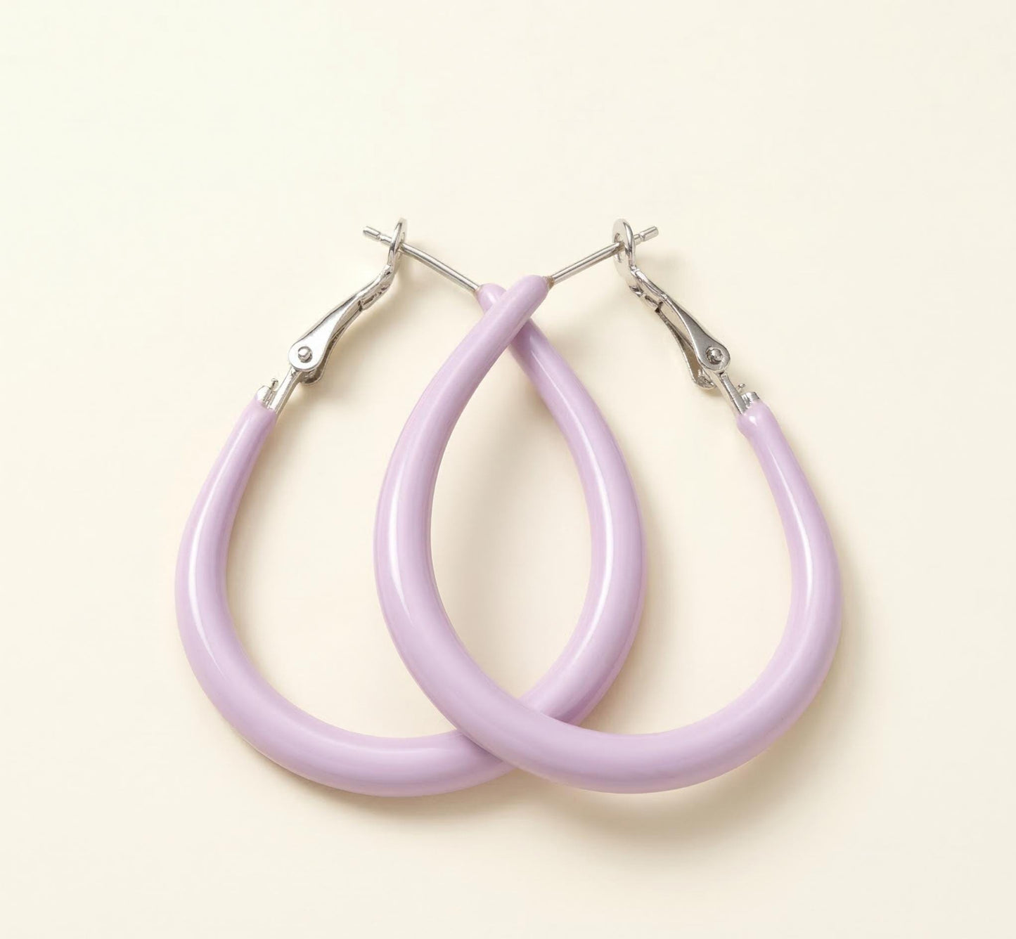 Lilac Teardrop Hoop Earrings