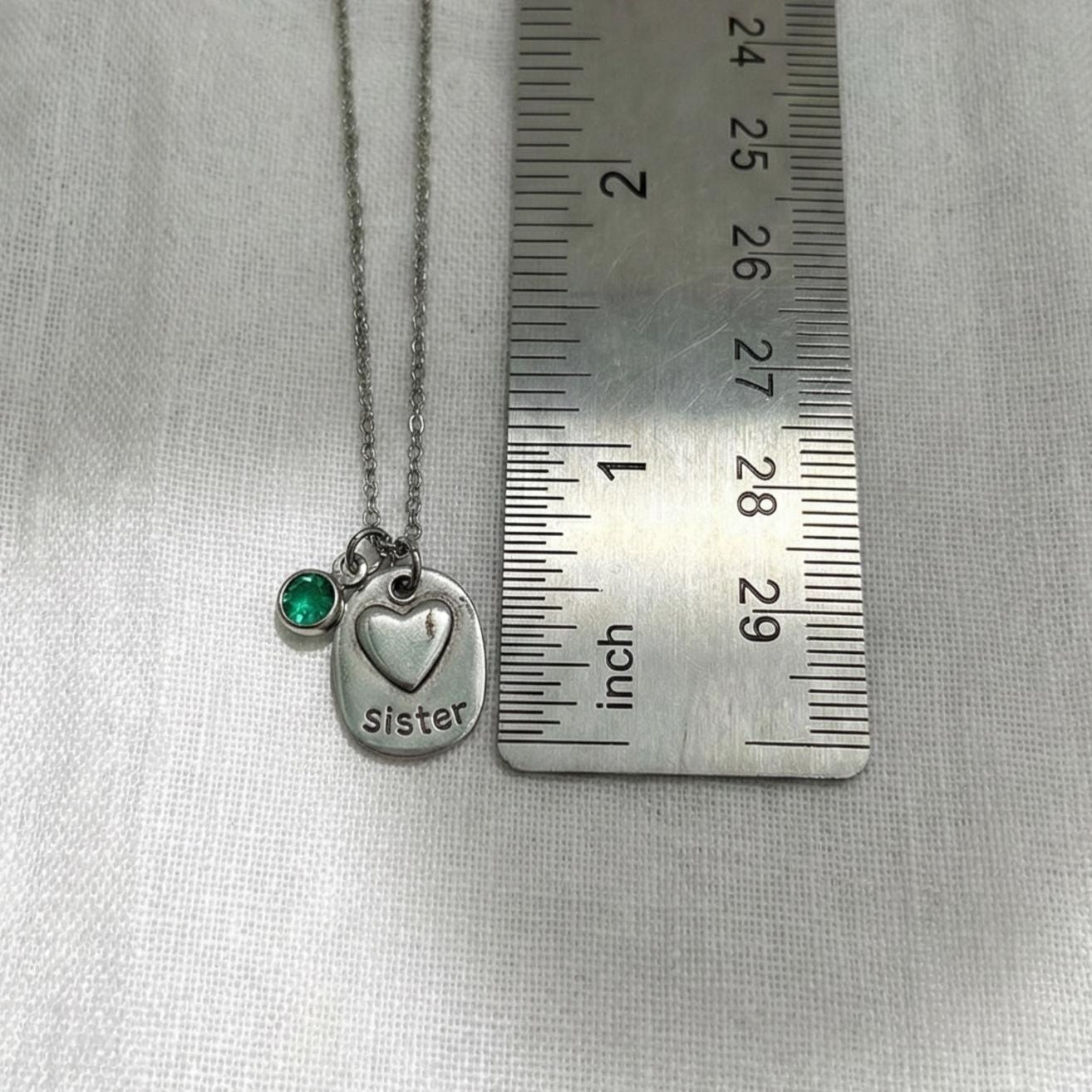 Personalized Sister Heart Necklace