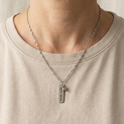 Engraved Mom Heart Necklace
