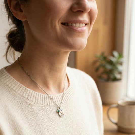 Personalized Sister Heart Necklace