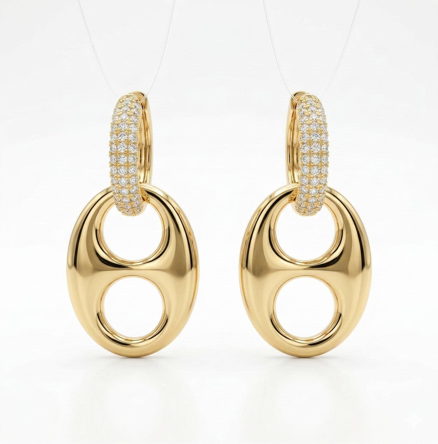 Pavé Crystal Oval Drop Earrings