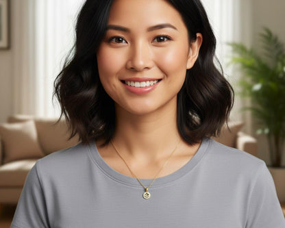 Crystal Smiley Face Pendant Necklace