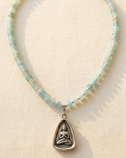 Aquamarine Meditation Necklace