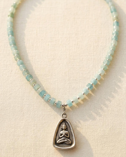 Aquamarine Meditation Necklace