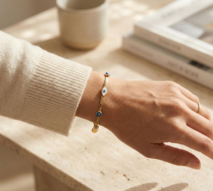 Evil Eye Gold Protection Bracelet