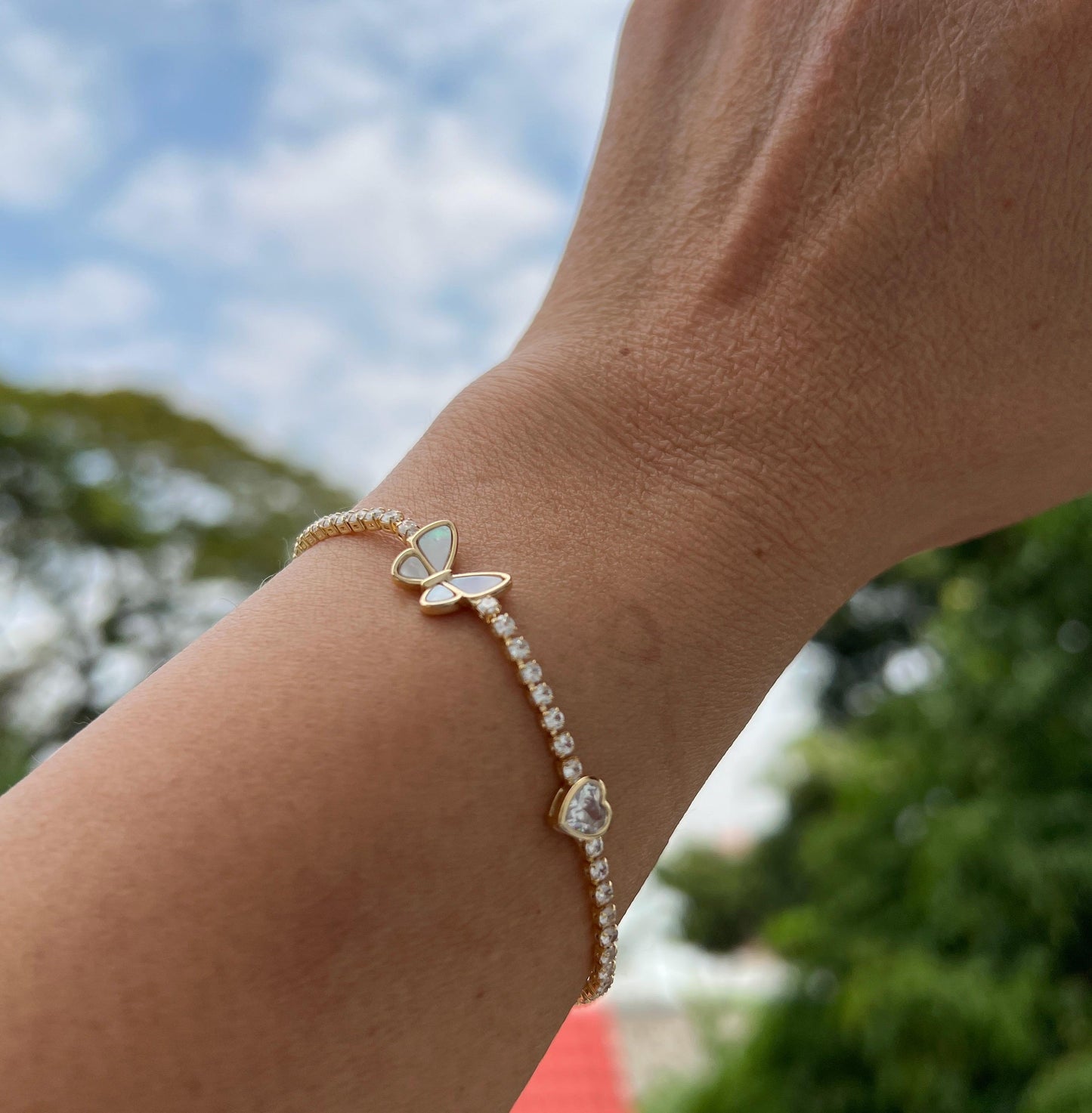 Crystal Pavé Butterfly Bracelet