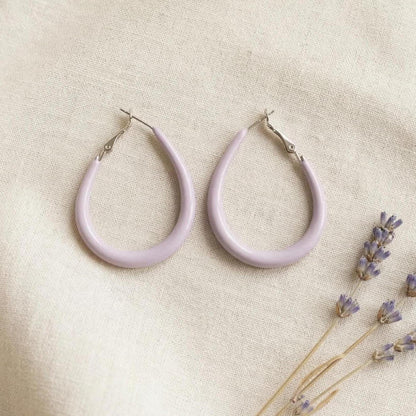 Lilac Teardrop Hoop Earrings