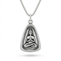 Silver Buddha Pendant Necklace