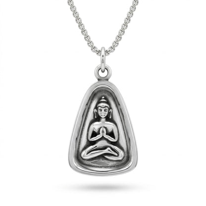 Silver Buddha Pendant Necklace