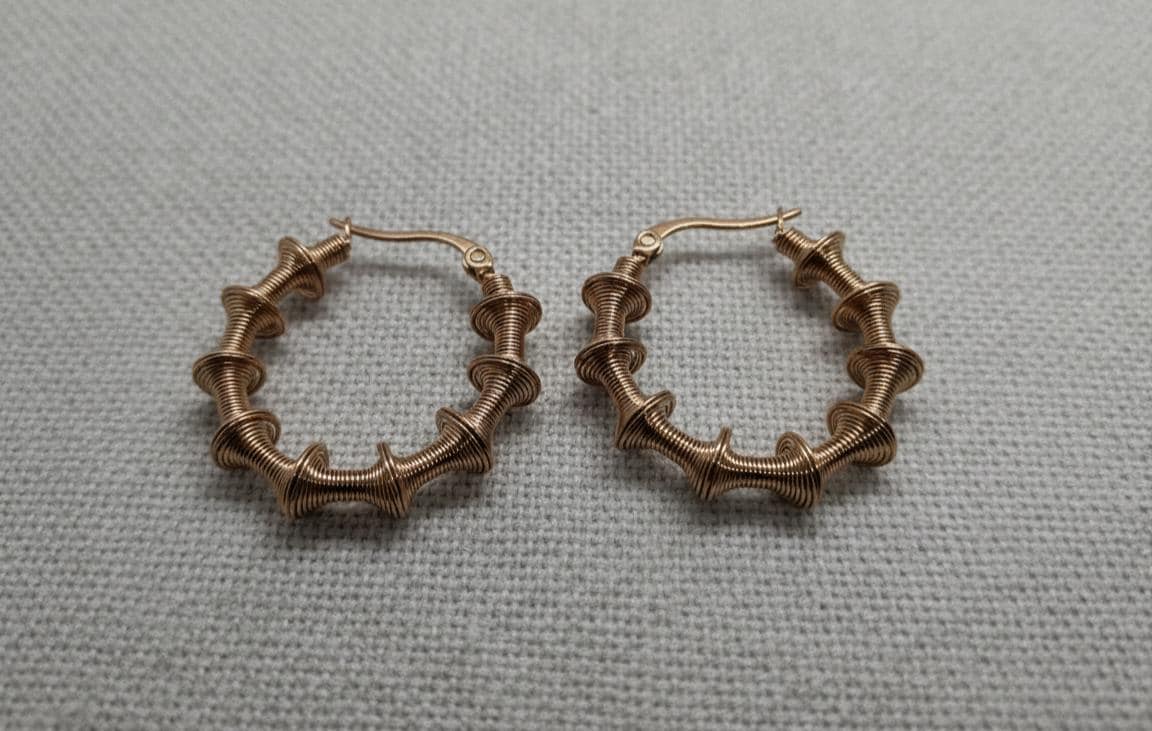 Copper Coil Hoop Earrings