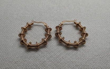 Copper Coil Hoop Earrings