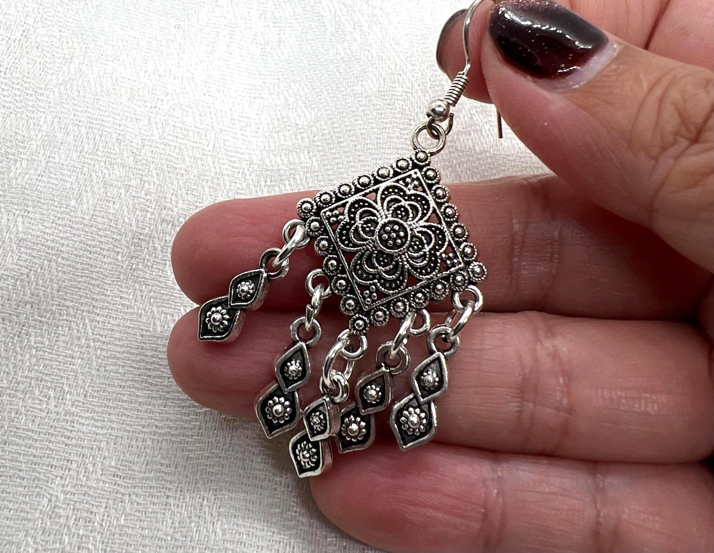 Thai Silver Dangle Earrings