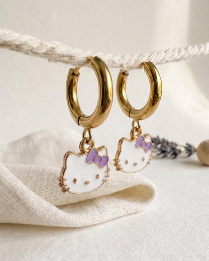 Hello Kitty Gold Huggie Earrings