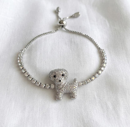 Crystal Pavé Puppy Tennis Bracelet