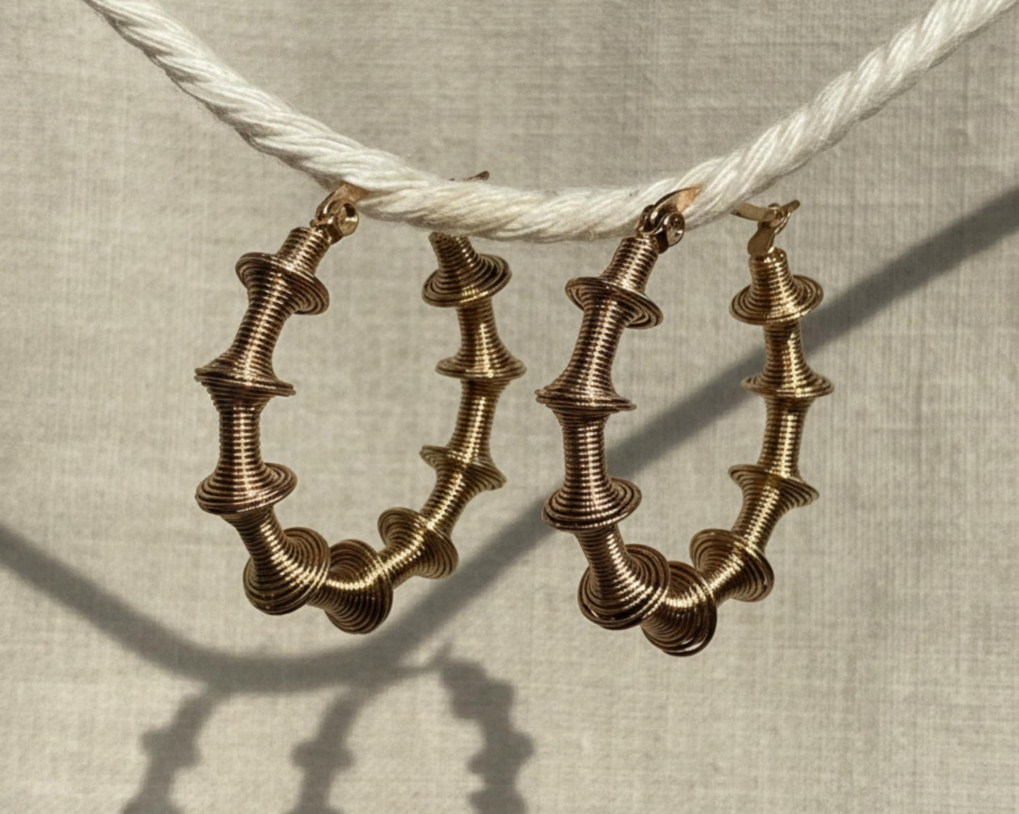 Copper Coil Hoop Earrings