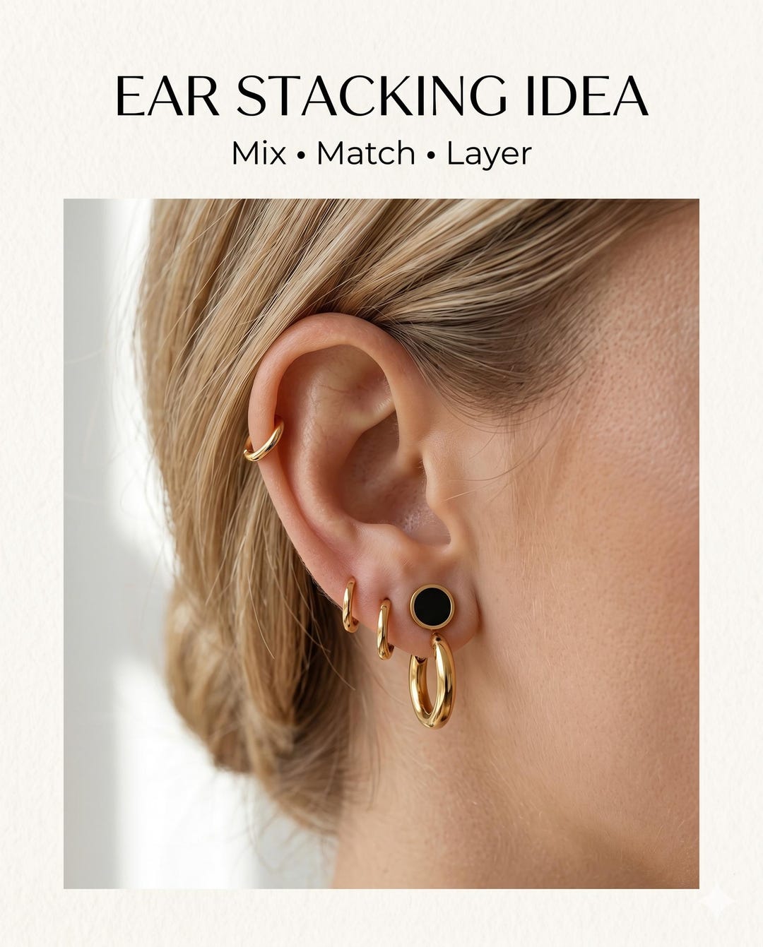 Mother of pearl earring set flat lay