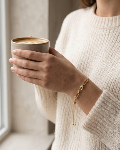Crystal Safety Pin Bracelet layered styling
